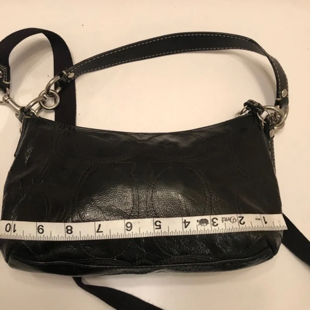 Coach stitched patent leather convertible bag